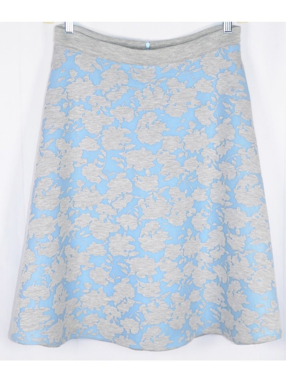 Catherine Malandrino Isabel Neoprene/Scuba Floral A-line Skirt Grey/ Blue Size 8